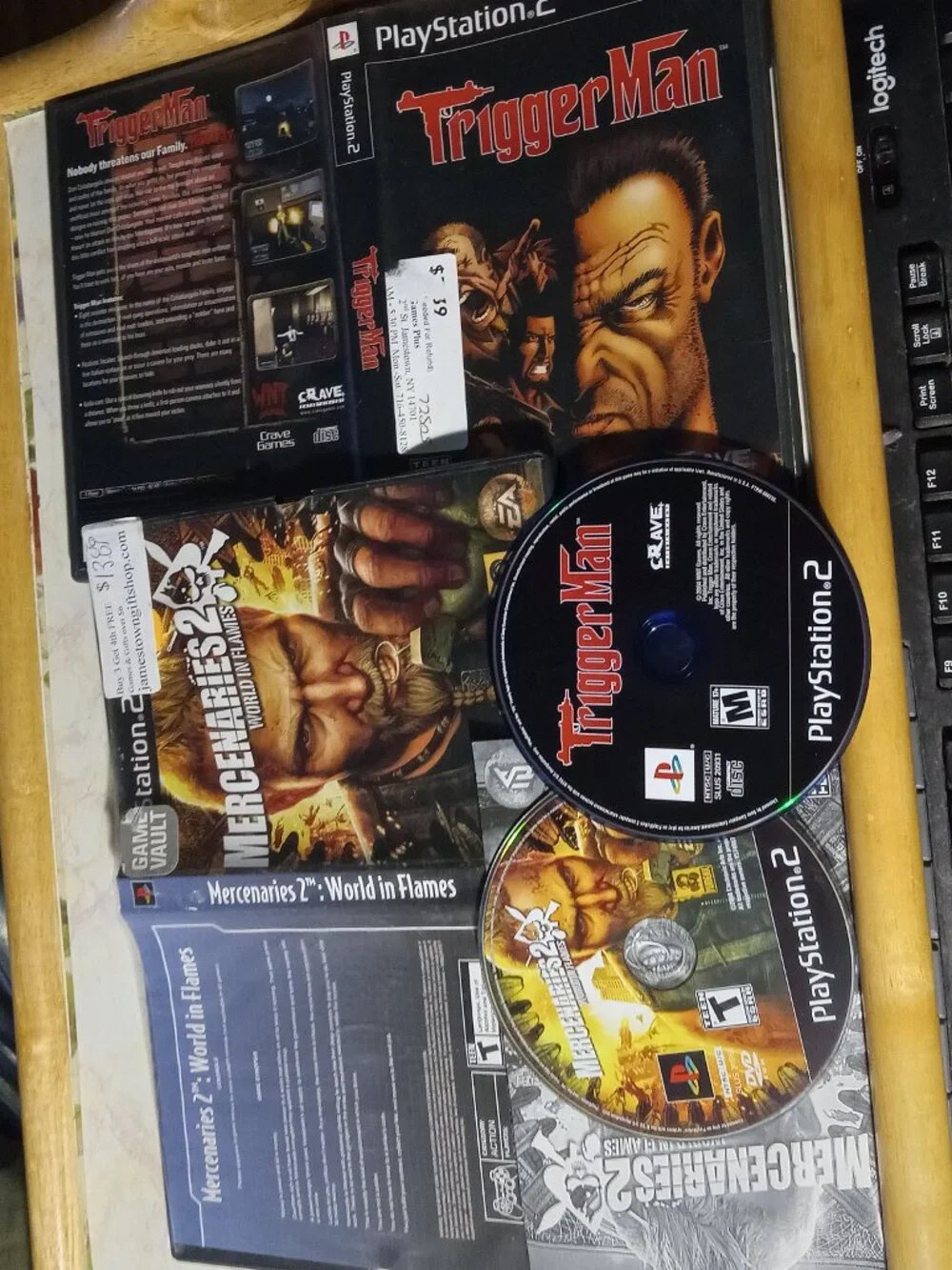 2 PS2 Game Lot Trigger Man + Mercenaries 2 World in Flames Playstation 2 Games